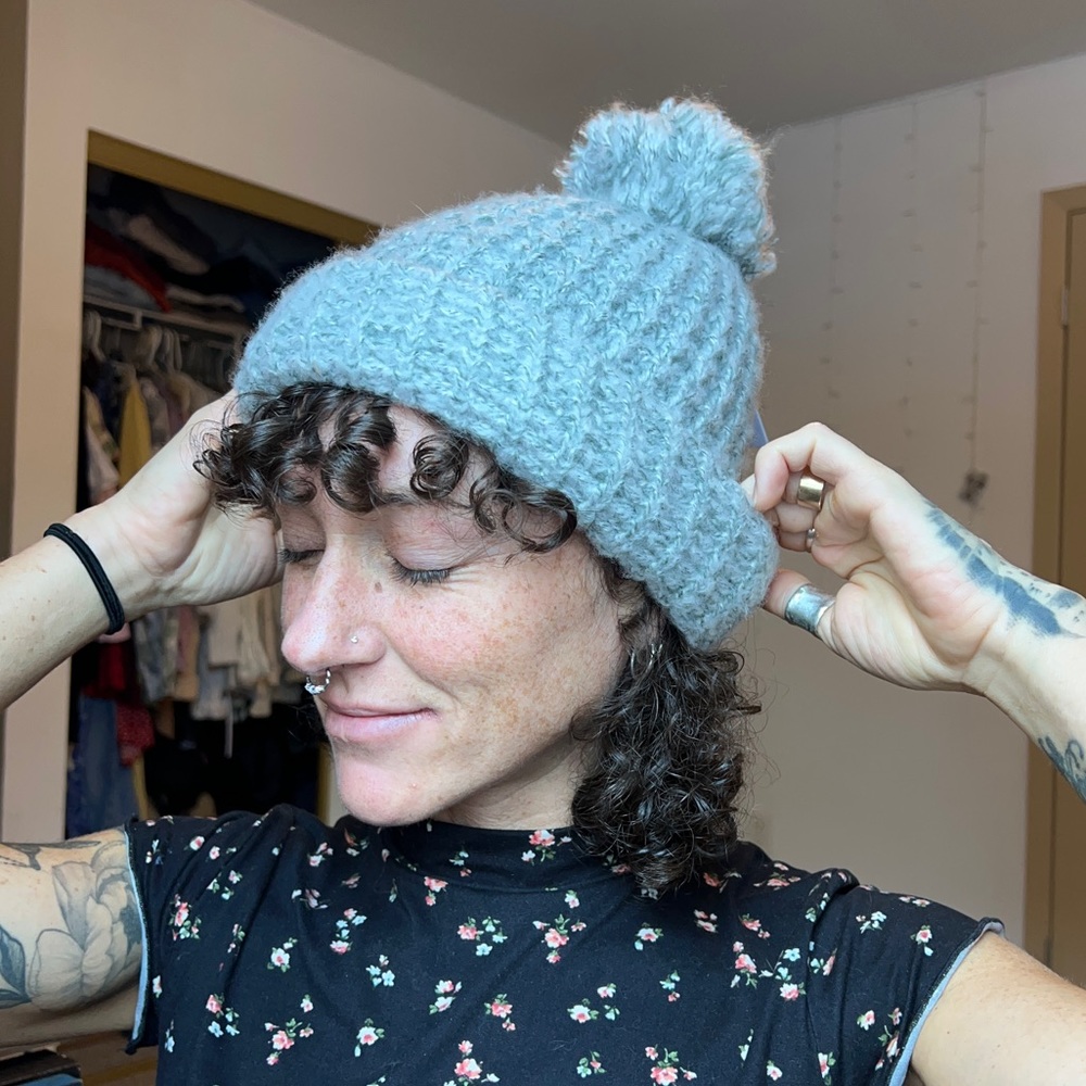 Coal Beanie with Pom